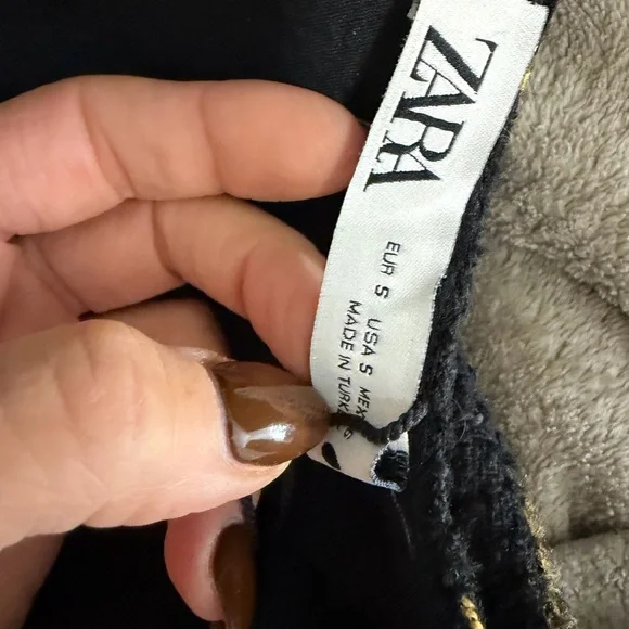 Zara Black Boucle Tweed Mini Shift Dress Size S - Picture 15 of 15